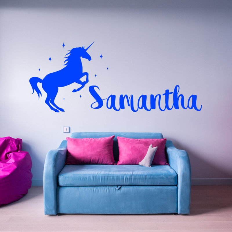 Wall Decal, 8" H x 16" W, Blue