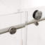 Porte de douche coulissante l 56 à l 60 po x H 76 po, verre trempé de 5/16 po et 8 mm d'épaisseur, finition nickel brossé, tampon, rails réglables du haut et du bas pour porte de salle de bain, H 76 po, nickel, imperméable, silencieux-131102571