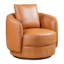 Chaise pivotante en cuir cognac Modern Dylan
