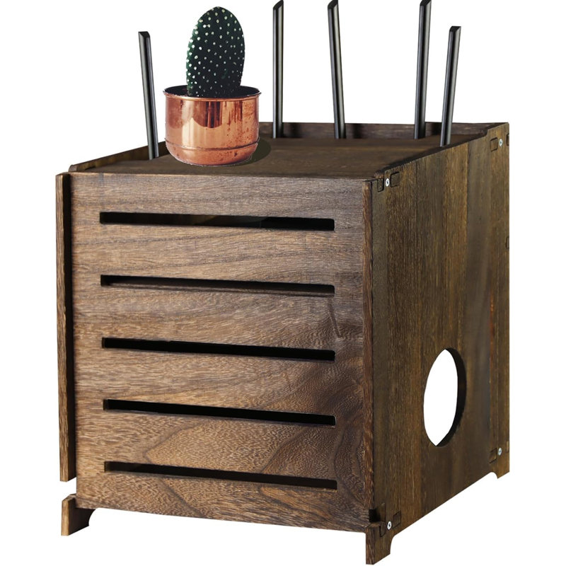 Boîte de rangement en bois pour le Wi-Fi