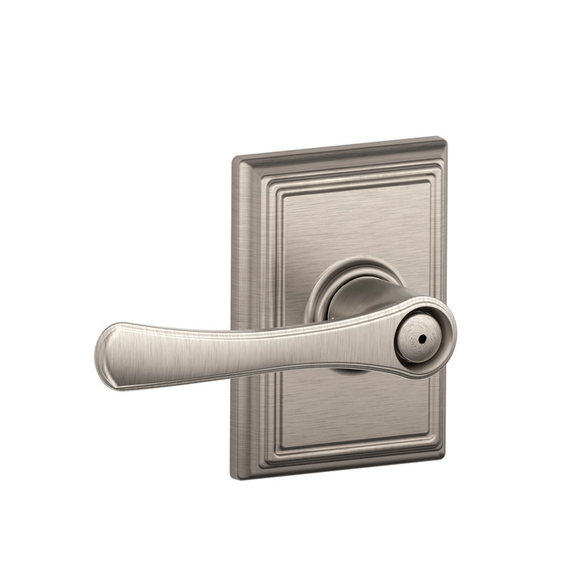 Avila Lever with Addison Trim Bed and Bath Lock, Satin Nickel