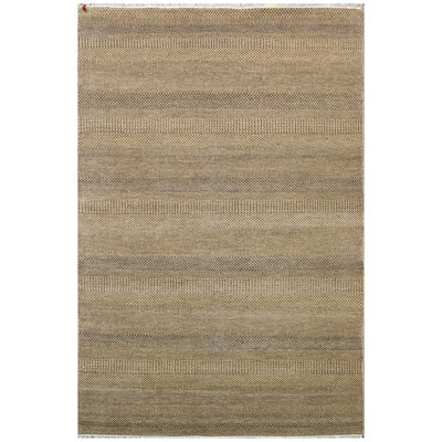 High-Quality Hand-Knotted Natural And Brown Area Rug