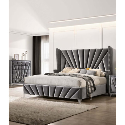 Bedroom Wingback Headboard 1pc Bed(Only Bed)