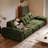 Mid-Century Green Adjustable Backrest Sofa