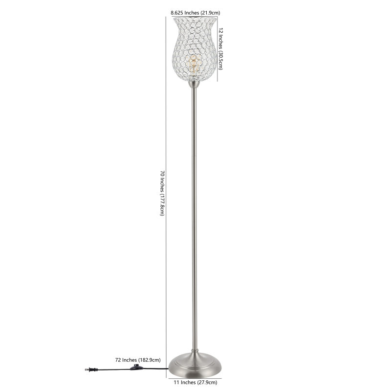 Barkhamsted 70'' Nickel Torchiere Floor Lamp