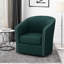 Chaise pivotante moderne avec un design en forme de baignoire et un cadre en fer avec une garniture cloutée faite à la main
