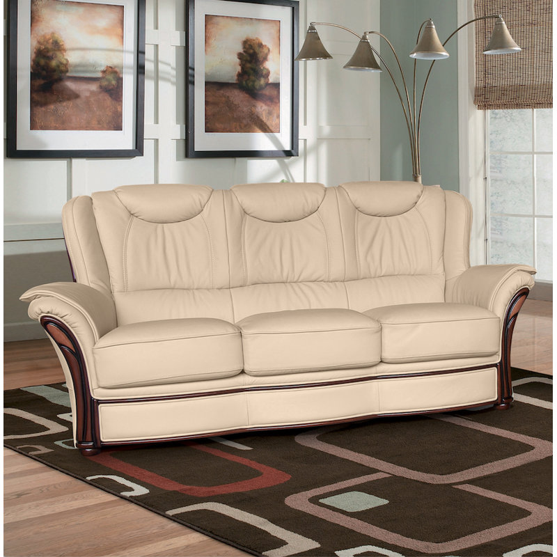 Higbee Faux Leather Sofa, Toffee