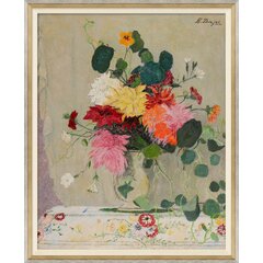 Charlotte Moss Bouquet of Dahlias - Picture Frame Painting on Paper