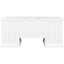 Bureau moderne blanc rectangulaire de 67 po avec 2 portes en verre, 3 tiroirs, des ports et des tablettes réglables pour la fantaisie de bureau à domicile