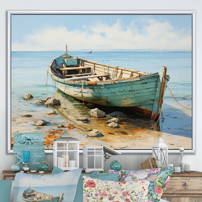 Boat Coastal Melody - Impressions encadrées, H 12 po x l 20 po x P 1 po, Cadre flottant blanc