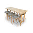 Ensemble de bar Leandra avec matériau extérieur en bois massif