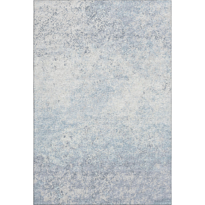 Premium Machine Washable Mayfield AMF36 Blue Rug, Rectangle 8' x 10'