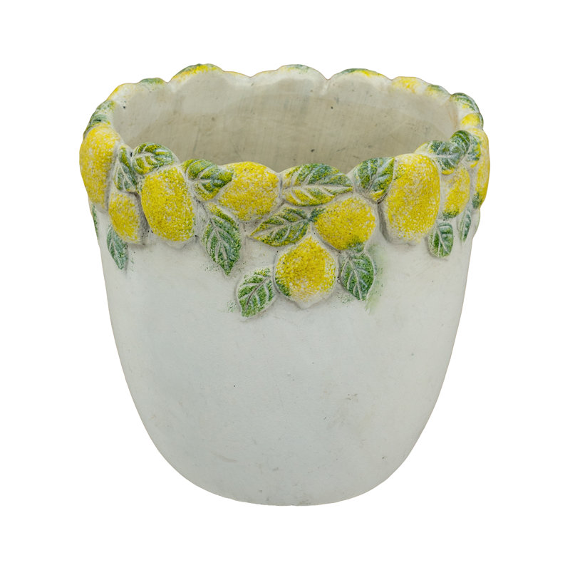 Jardinière en sable et ciment crème D7.5X7.5, H 7,5 po x l 7,7 po x P 7,7 po