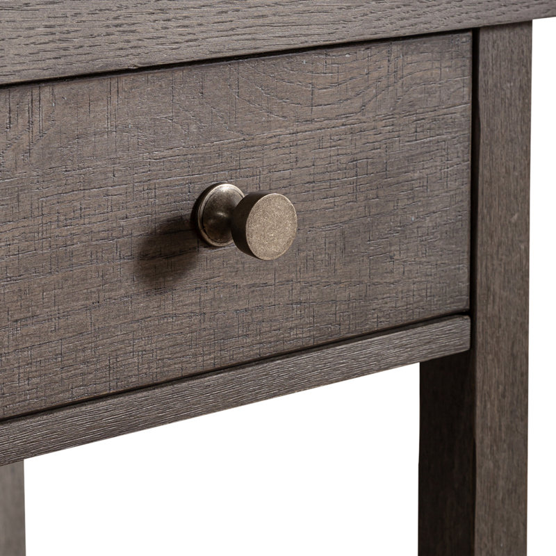 Drawer Chair Side Table, Dark Gray