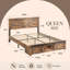 Queen Size Retro Farmhouse Bed with Storage Footboard, LED & Charging Station Headboard