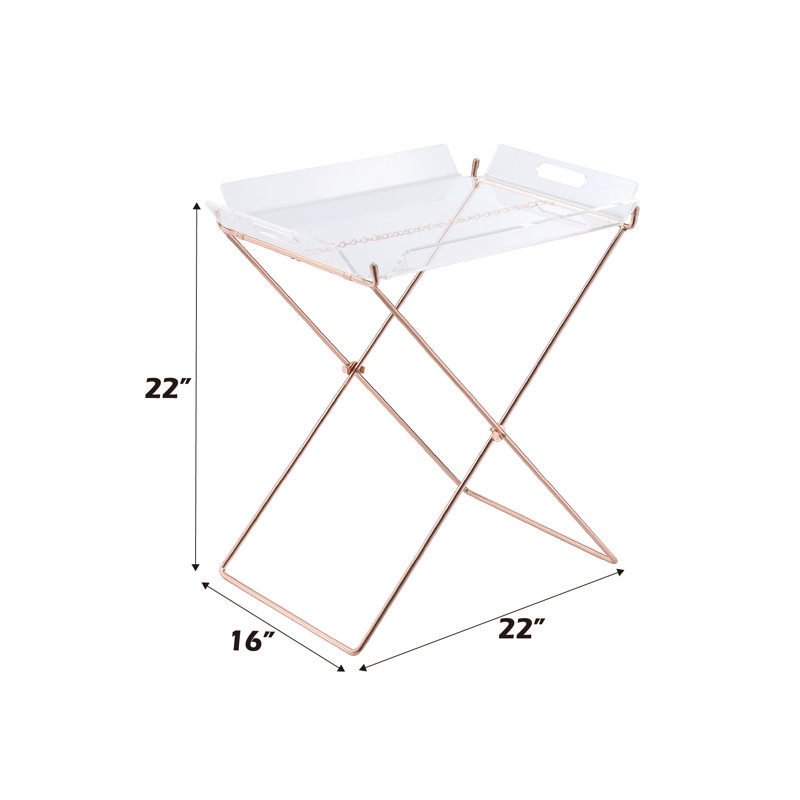 Table-plateau en acrylique et cuivre transparent Cercie