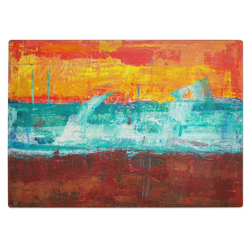 Tempered Glass Art Painting Vol.437 Chopping Board, 28.5 cm W x 20 cm L