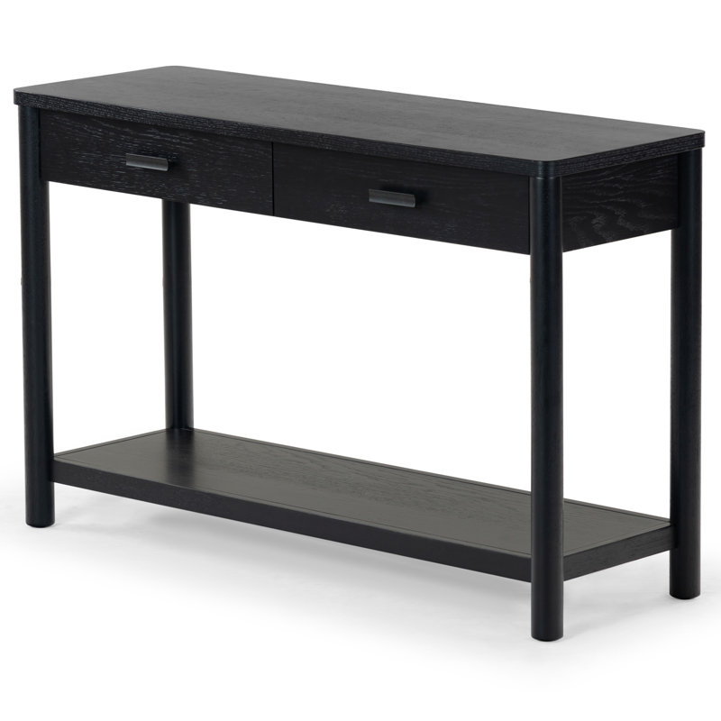 Jaylessa Wood 2 Drawer Console Table, Black
