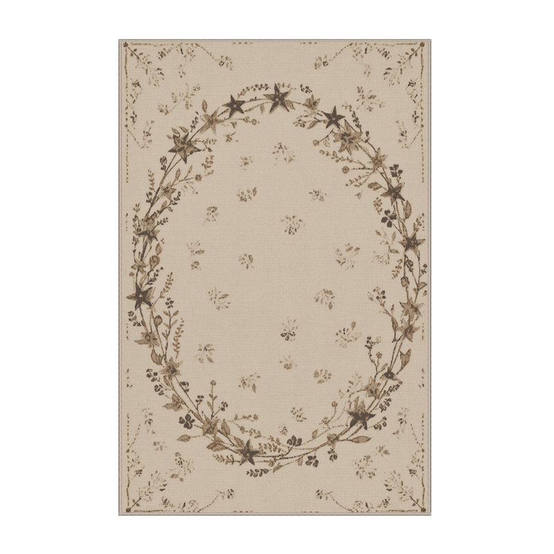 Soft Plush Fedele July 4Th Modern & Contemporary Abstract Area Rug in Beige – Beige Binding, 7x10