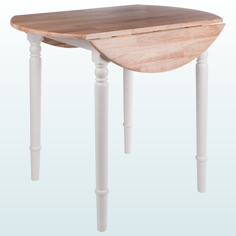 Skyler and Double Drop Leaf Dining Table, White, Natural