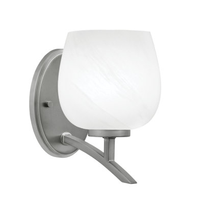 Applique murale lumineuse en verre marbré blanc 6 po Kurve
