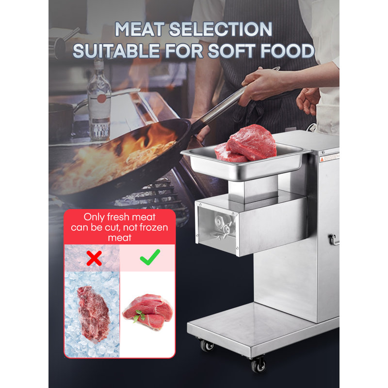 Commercial Meat Cutter Machine, Fresh Meat Slicer With 2.5mm 2 Blades Removable