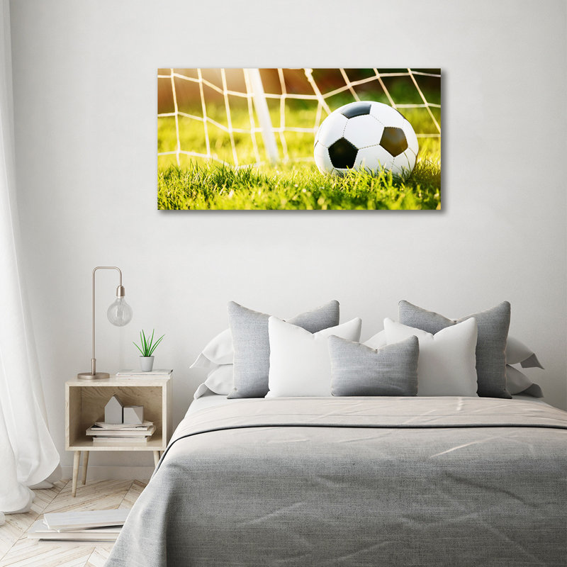 Ball In The Goal - No Frame Print on Canvas