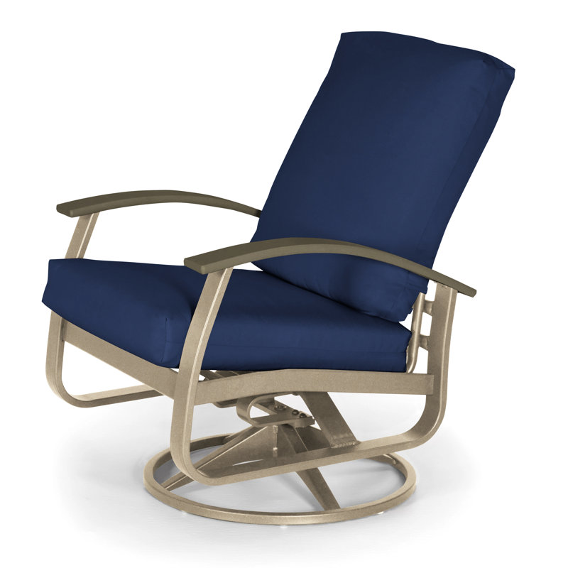 Belle Isle Outdoor Swivel Lounge Chair, Canvas Navy Sunbrella® Canvas, Textured Beachwood, Beachwood P40