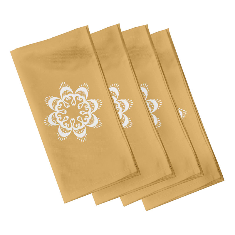 Cherylene Ikat Mandala Napkins, Yellow