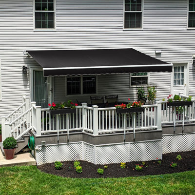 Awntech Maui Left Motorized Retractable Awning, 20' x 10', Black