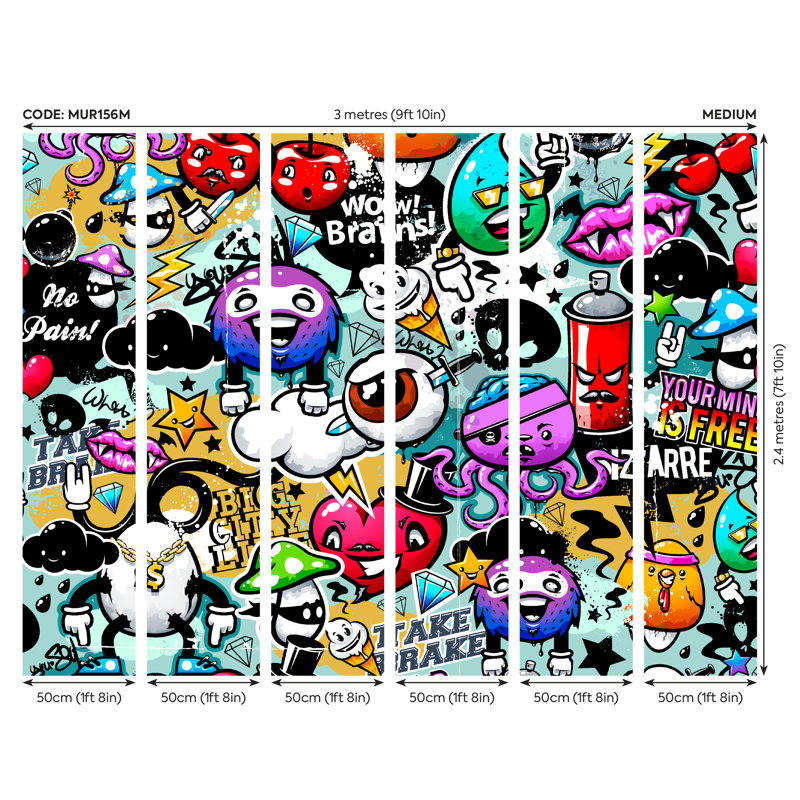 Holmes Wall Mural, 240cm L x 300cm W