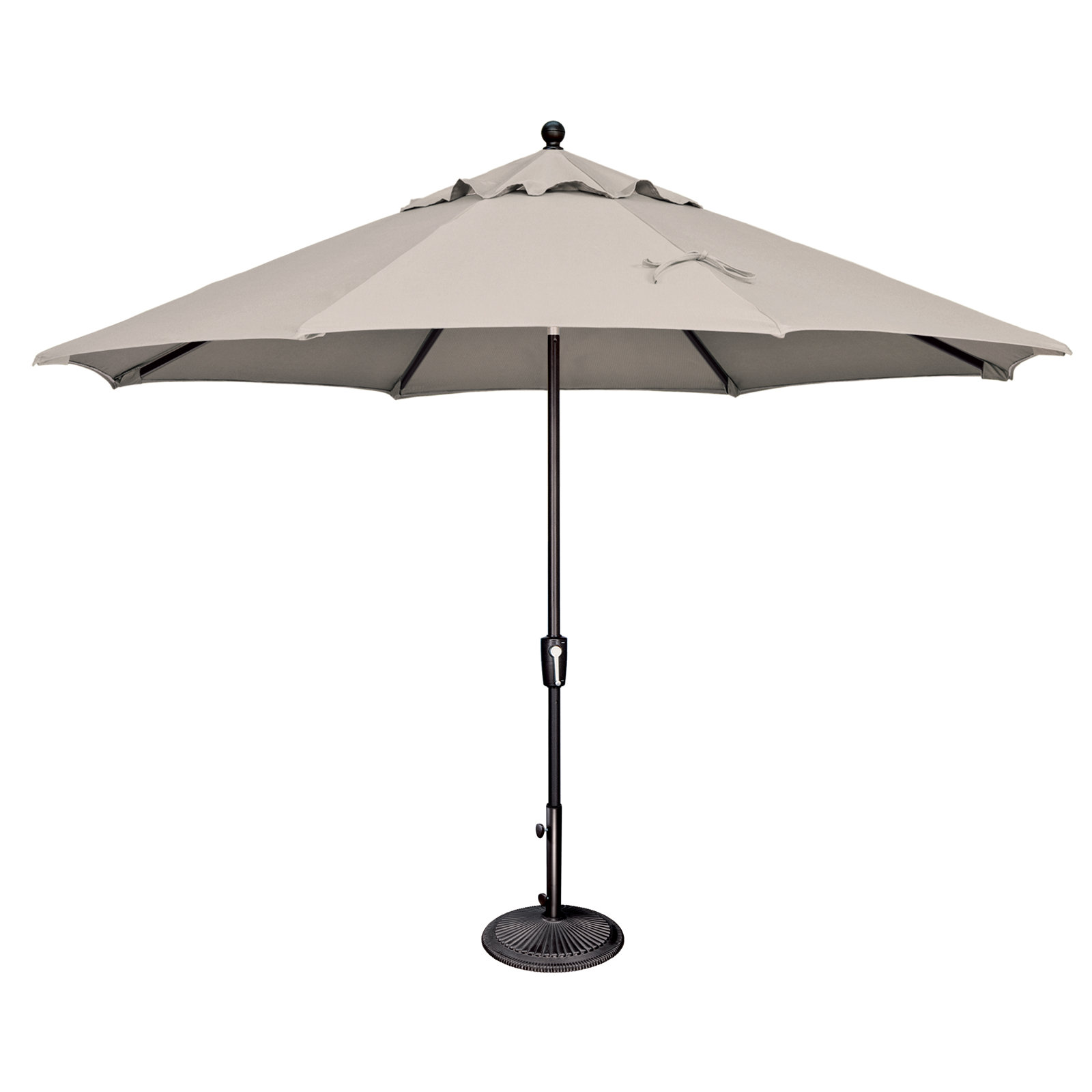 132'' Sunbrella® Outdoor Umbrella, Canvas Flax Sunbrella® Canvas, Black