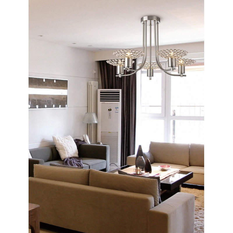 Eichler 3 - Light Unique/Statement Chandelier, Satin Nickel