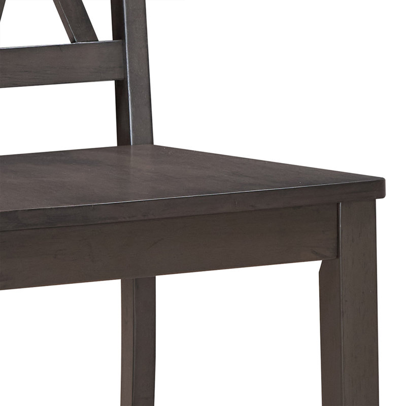 Chaise d'appoint en bois massif, Gris