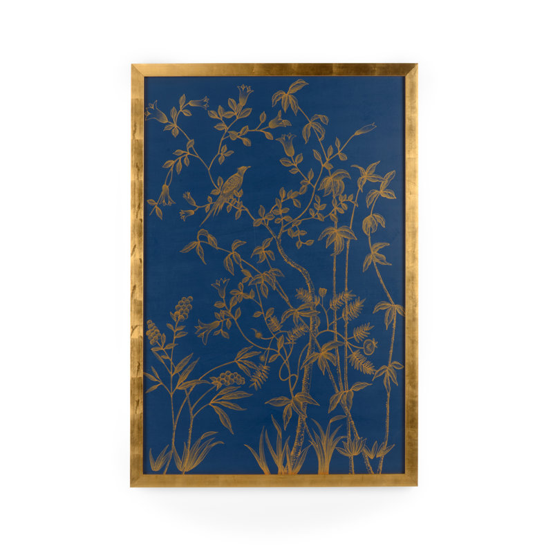 Gold Buckhead Panel On Blue B Print
