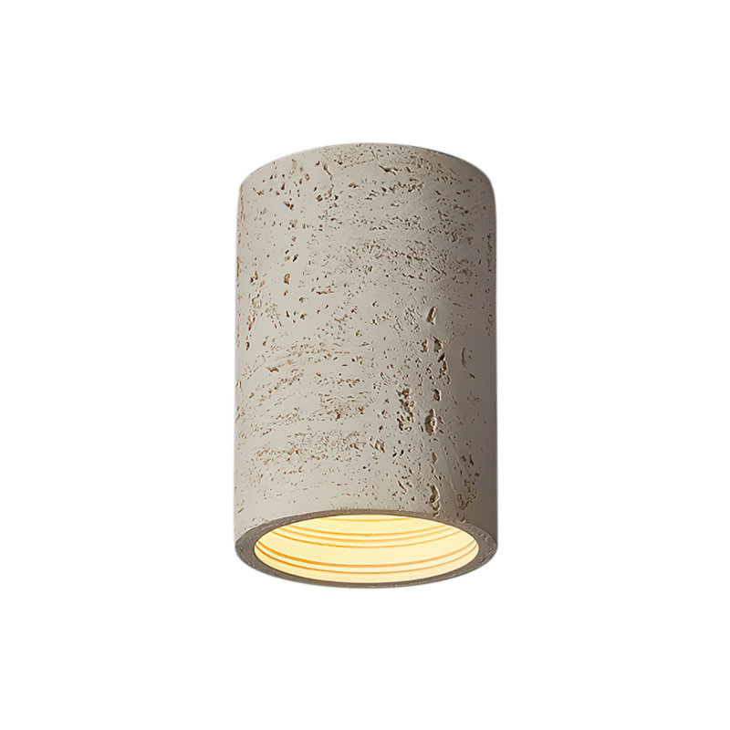 Musato 1-Light Cylinder Concrete-Look LED Flush Mount Ceiling Light, Grey