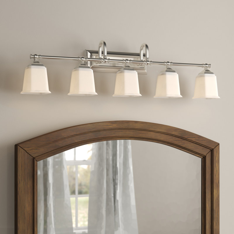 Bima 5 - Light Dimmable Vanity Light, Polished Chrome, Etched