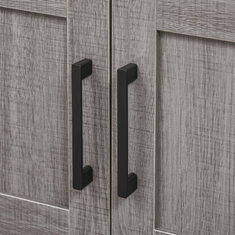 Armoire de rangement, 2 portes, salle de bain sous lavabo avec portes et tablette ouverte
