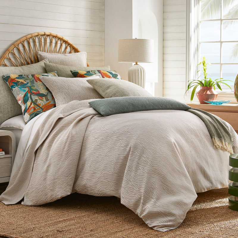 Ensemble de couette Paradise - Coton et lin blé | 1 housse de couette + taies décoratives européennes | Inserts non inclus