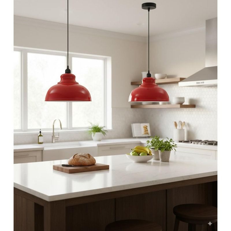 1 - Light Dome Pendant, Red