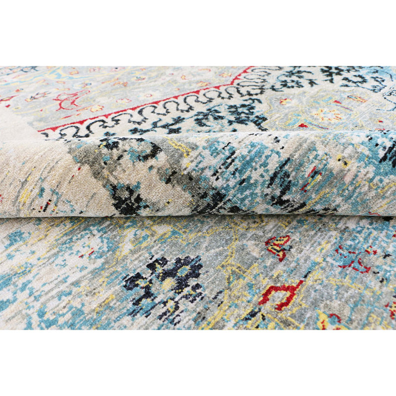 Handmade Wool Abstract Area Rug, Rectangle 5' x 8'