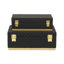 Ensemble de boîte rectangulaire en vinyle Baskura - noir | Base en métal doré-105508874