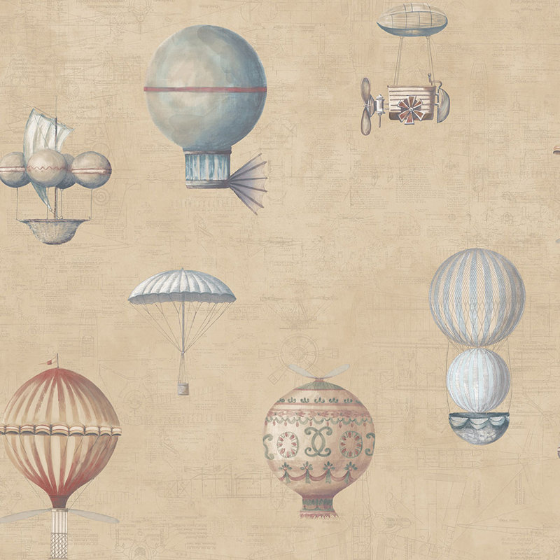 Steampunk Balloons 10m x 53cm Roll, Beige