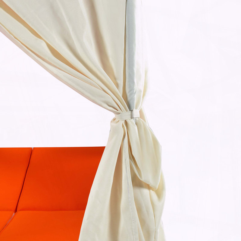 Méridienne double avec rideaux, Orange