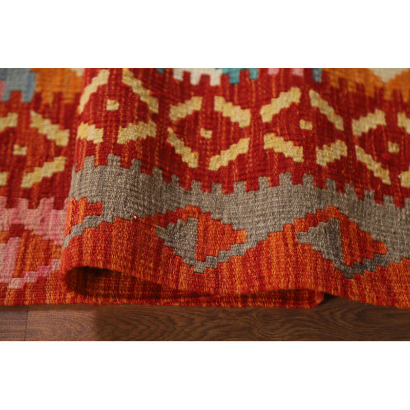 Tapis oriental kilim réversible en laine 4 x 6