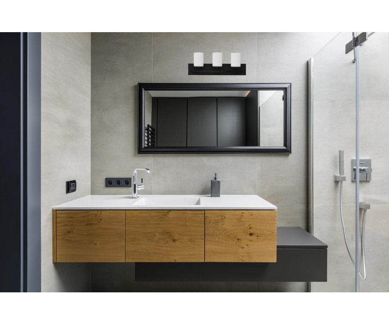 Éclairage pour meuble-lavabo à intensité variable Aimilia, 3, Noir