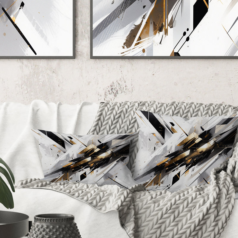 Multicolor Multifaceted Whirls - Cubism Printed Throw Pillow
