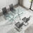 5-Piece Modern Glass Top Dining Set with 4 Upholstered Cantilever Chairs-1702072021