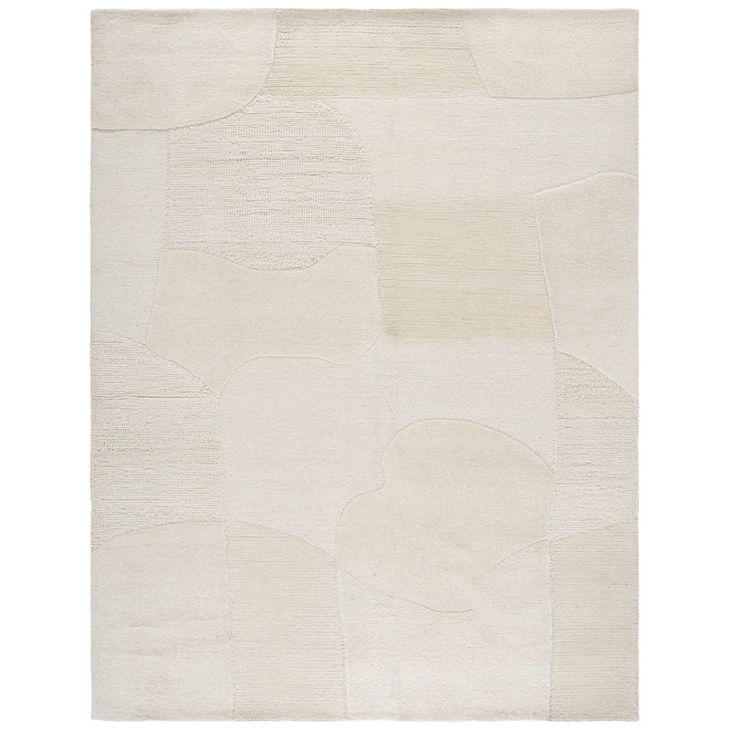 Tapis abstrait en laine et coton touffeté à la main Amaree, Rectangle 8 pi x 10 pi