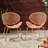 Curvaceous Shell Chairs (2), 34.35"H, Orange, Powder-Coated Iron Retro Look Chair , 24.9"D X , Orange